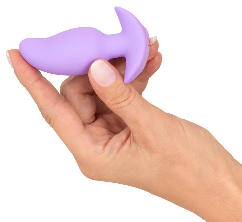 6-Korek analny wibrujący Cuties fioletowy USB 8 cm-6