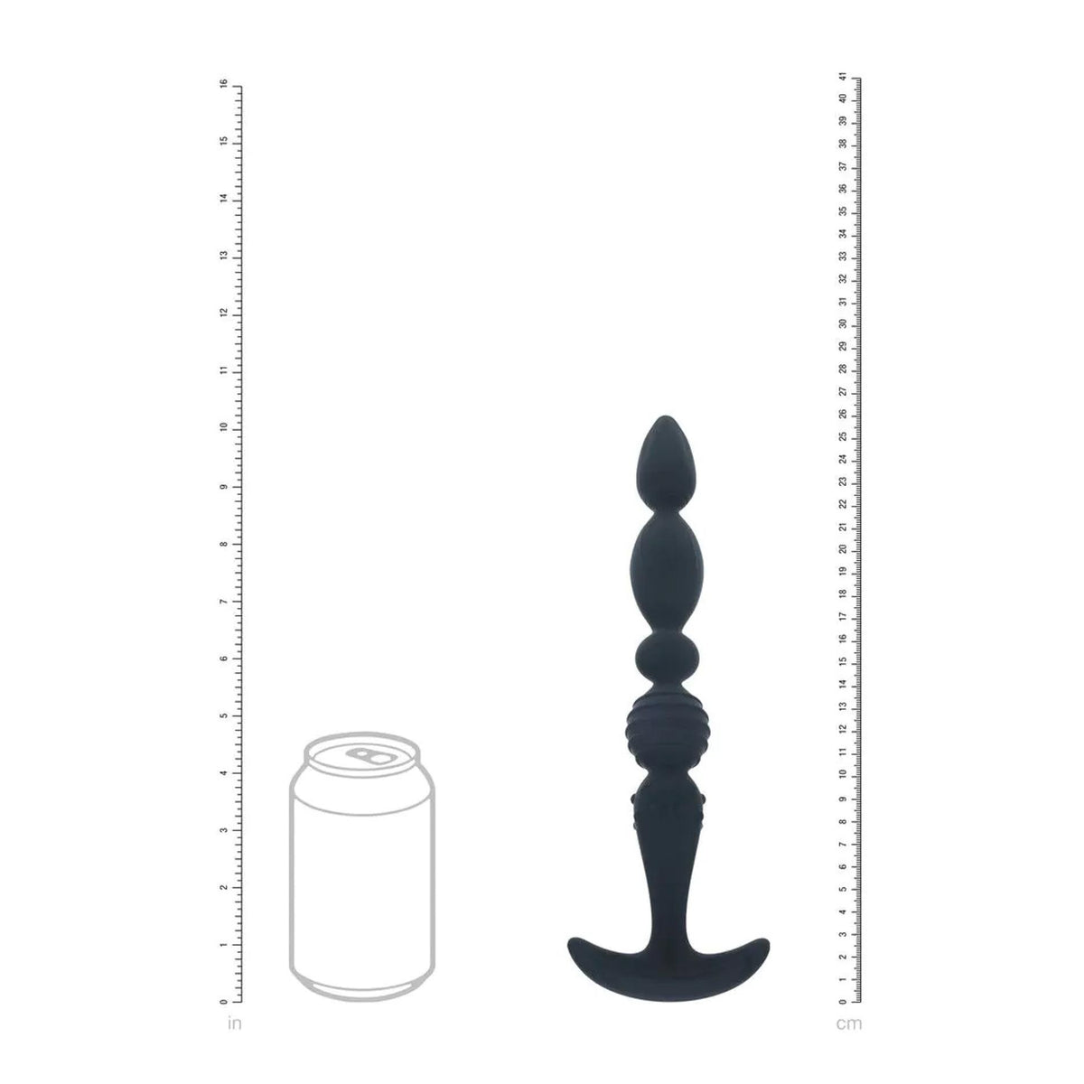 7-Sonda analna wieloteksturowa Levelz silikonowa czarna 26cm-7