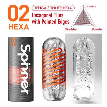 6-Masturbator spinner Tenga Hexa przezroczysty 13 cm-6