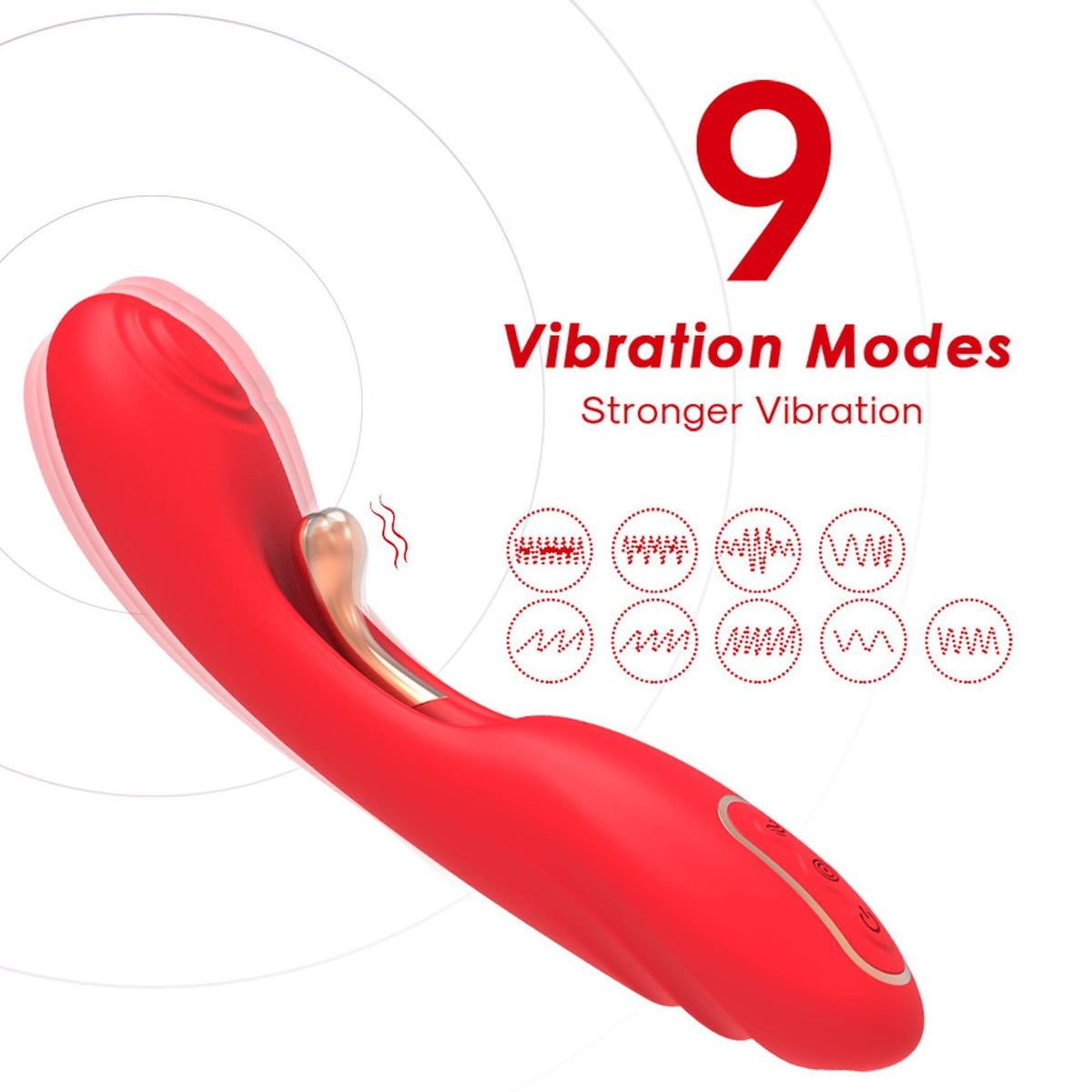 6-Wibrator punktu G dwupunktowy czerwony B-Series Joy USB 22 cm-6