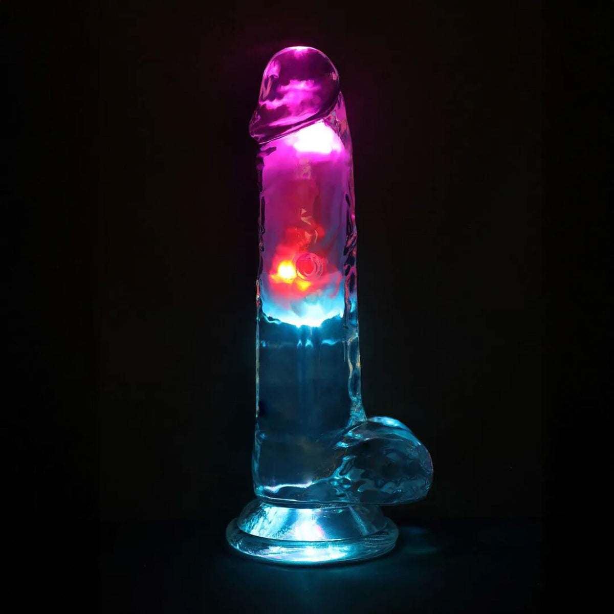 7-Wibrator realistyczny RealRock LED przezroczysty 19.5 cm-7