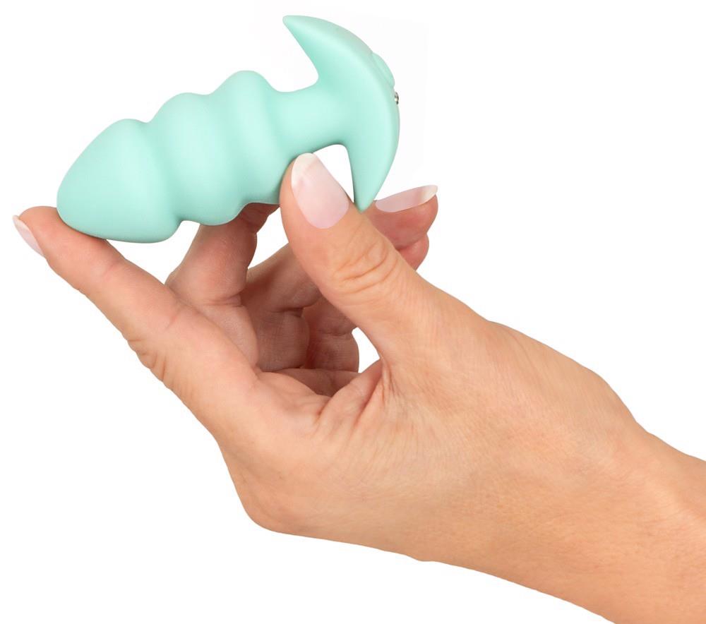 6-Mini korek analny wibrujący Cuties zielony USB-6