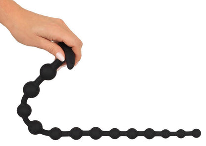 8-Black Velvets Anal Beads Silic-8