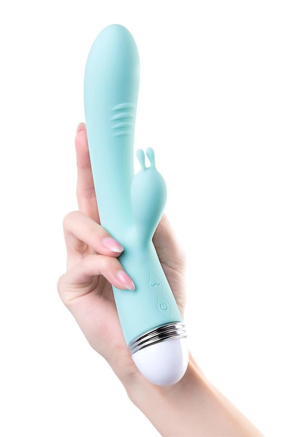 5-Wibrator króliczek Flovetta Iris silikonowy miętowy USB 22 cm-5