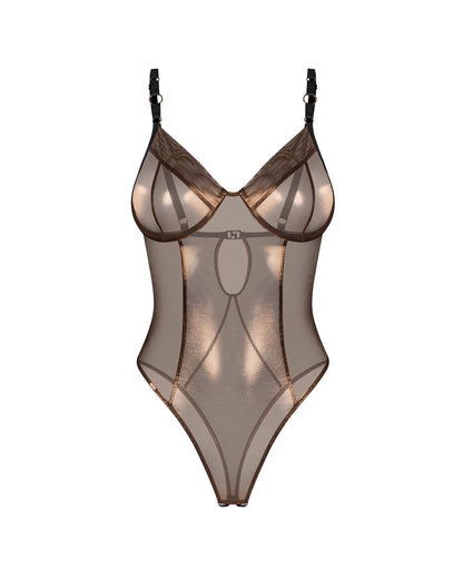 4-Body erotyczne Obsessive Soranna otwarte złote S/M-4