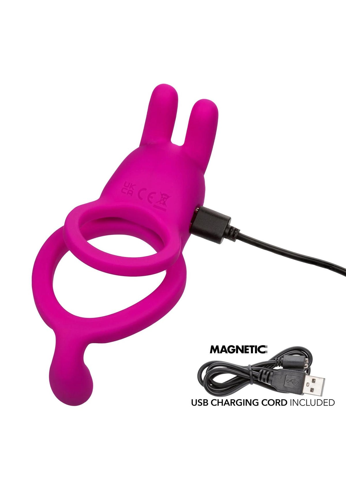 4-Pierścień wibrujący Calexotics z uszami króliczymi różowy USB-4
