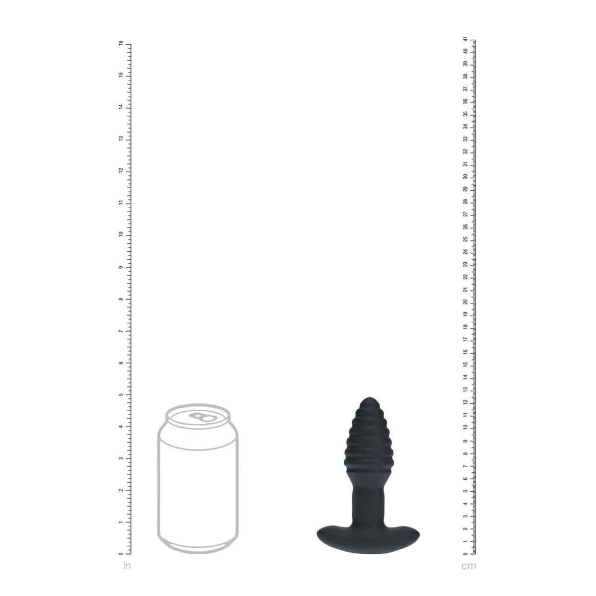 7-Korek analny Levelz wibrujący rotacyjny karbowany silikonowy czarny 12,5 cm-7