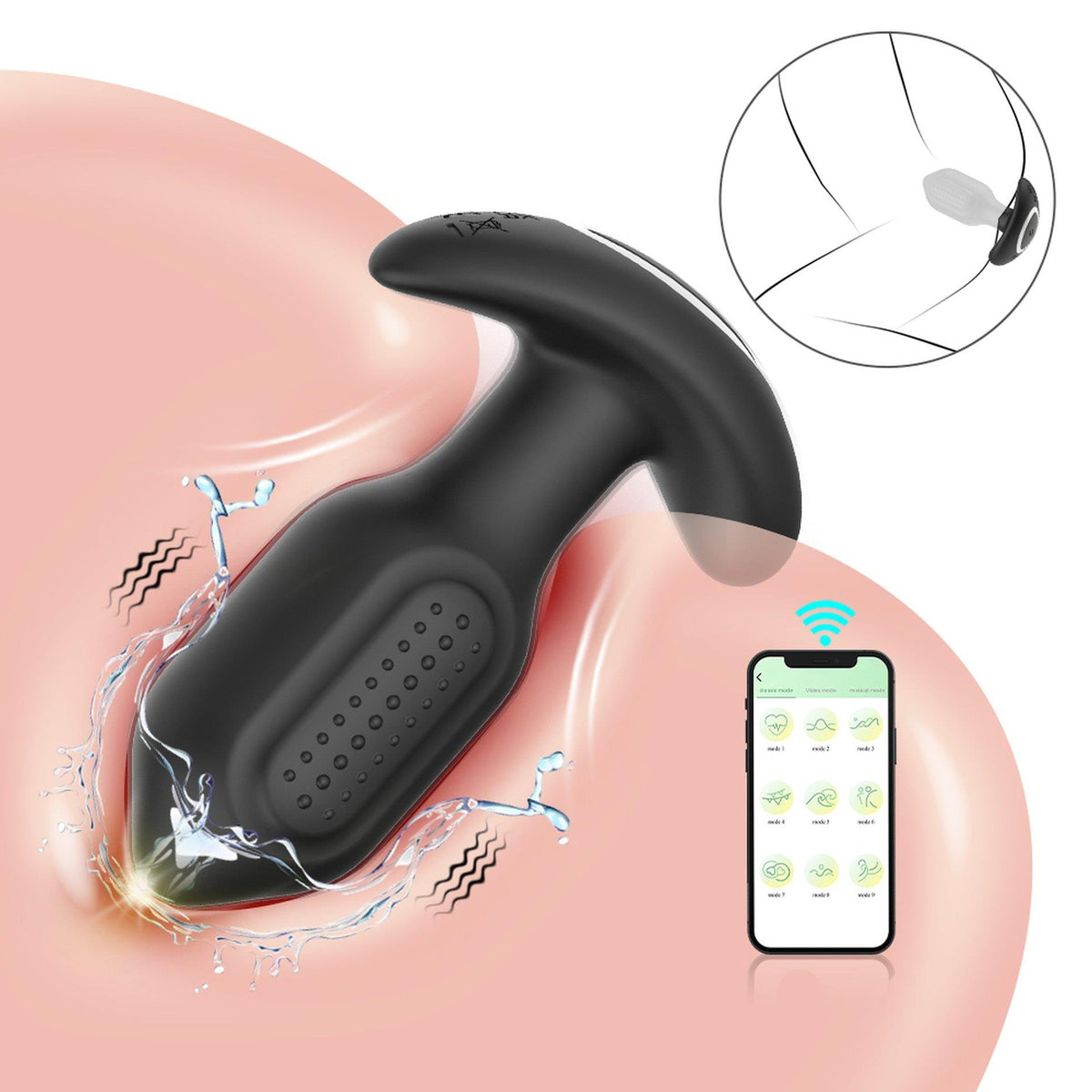 9-Wibrujący korek analny Bliss APP silikonowy USB-9