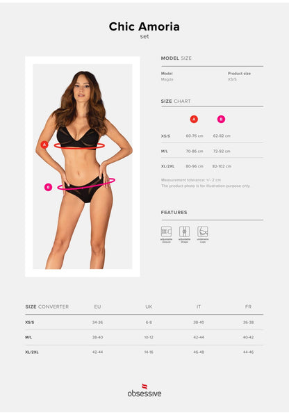 6-Komplet bielizny Chic Amoria Obsessive czarny XL 2XL-6