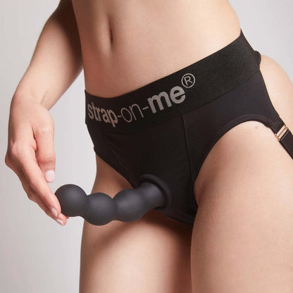 5-Dildo plug z kulkami Strap on me czarny XXL-5