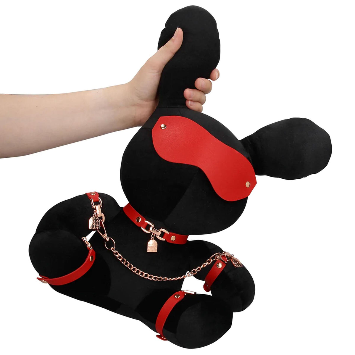 6-Królik bondage pluszowy S-Line welwetowy duży czarny-6