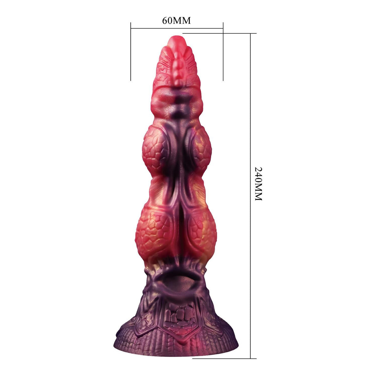 7-Dildo silikonowe pofalowane Savage Beastlord 24 cm Power Monsters-7
