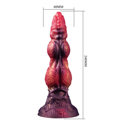 7-Dildo silikonowe pofalowane Savage Beastlord 24 cm Power Monsters-7