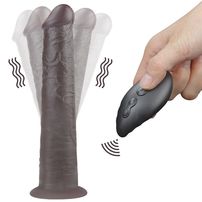 9-Dildo realistyczne Lovetoy dwuwarstwowe silikonowe 25 cm rotujące pilot-9