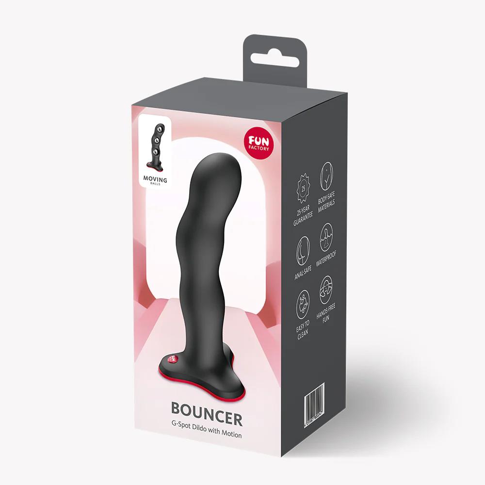 6-Dildo realistyczne Fun Factory Bouncer z kulkami czarne 18,5 cm-6