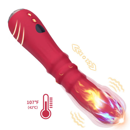 5-Wibrator punktu G Jackal czerwony z ruchami posuwistymi USB 22 cm-5