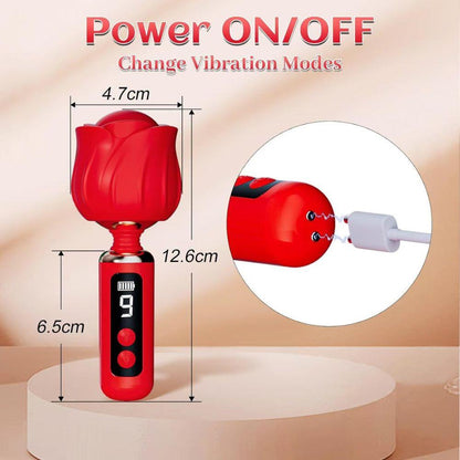 7-Wibrator Rose Magic silikonowy wodoodporny USB 12,5 cm-7