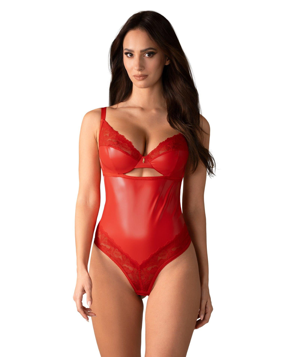 7-Body koronkowe Aliosa Obsessive czerwone 2XL/3XL-7
