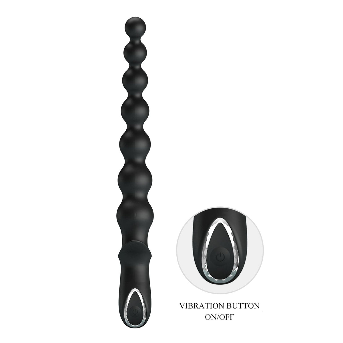 7-Pręt analny wibrujący Pretty Love Dedron czarny 25 cm USB-7