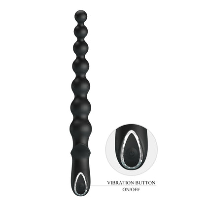 7-Pręt analny wibrujący Pretty Love Dedron czarny 25 cm USB-7