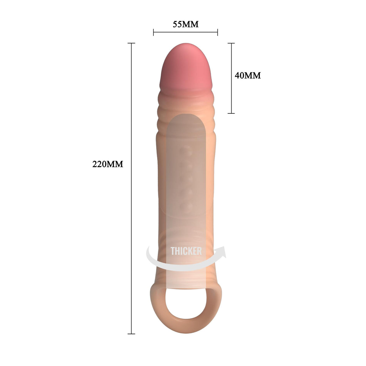 8-Realistyczna wibrująca nakładka na penisa Pretty Love 22 cm-8