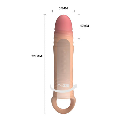 8-Realistyczna wibrująca nakładka na penisa Pretty Love 22 cm-8