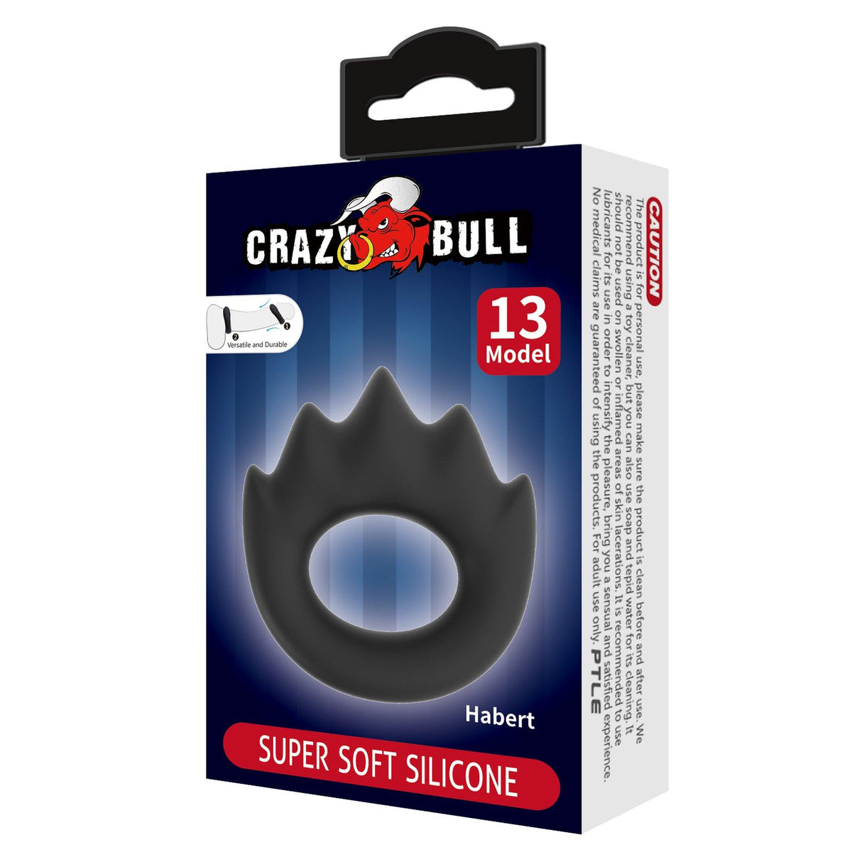 5-Pierścień erekcyjny super miękki silikonowy Crazy Bull HABERT wodoodporny-5