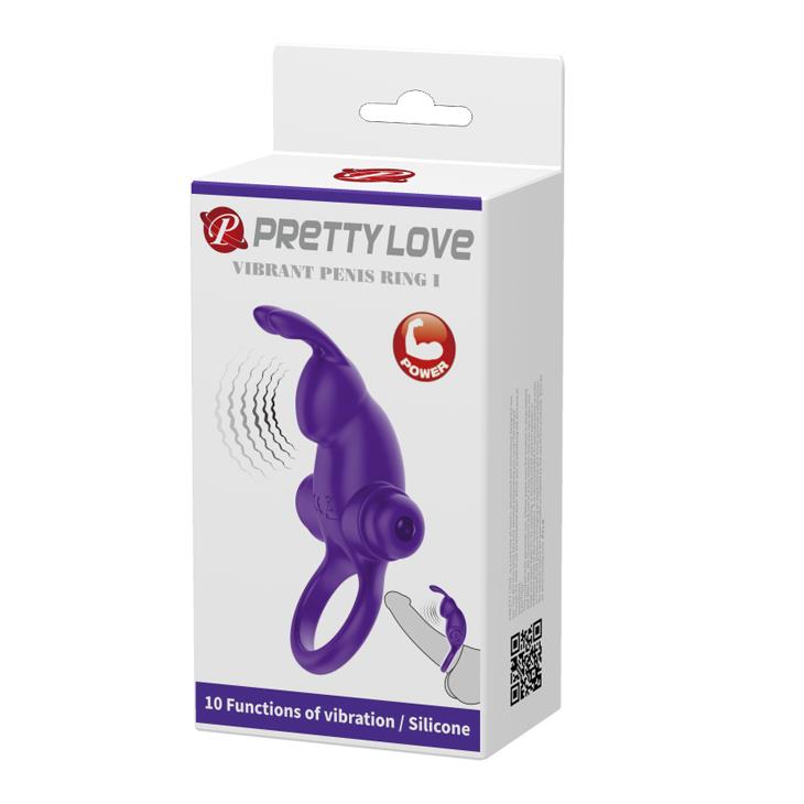6-Pierścień wibrujący Pretty Love silikonowy fioletowy 10 funkcji-6