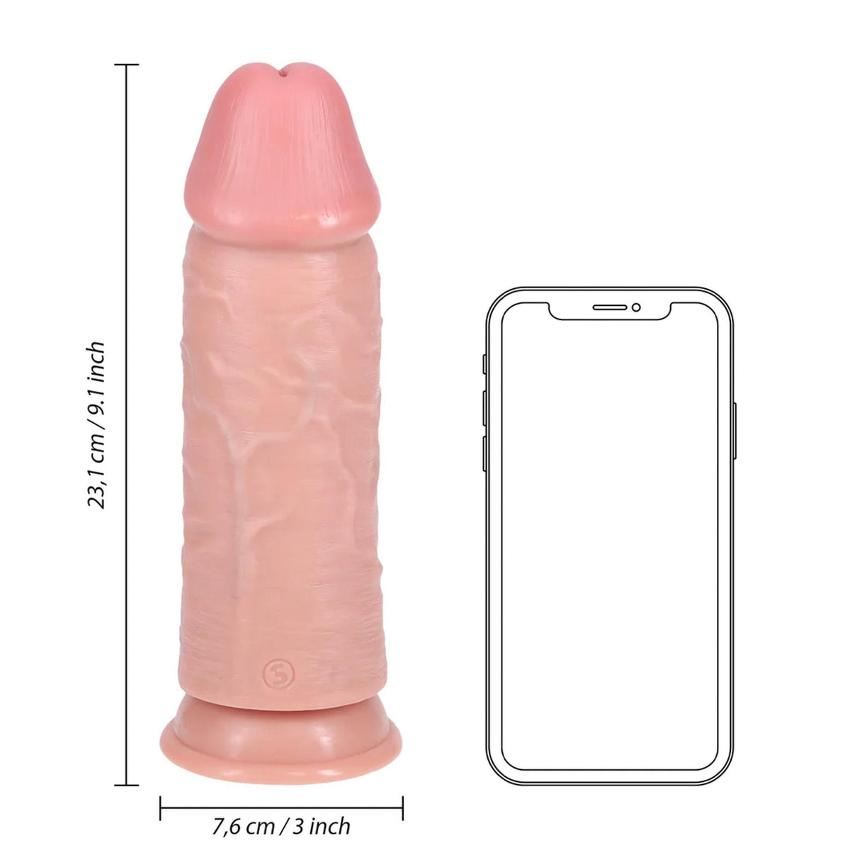 7-Dildo RealRock ekstra grube proste 23 cm cieliste bez jąder-7