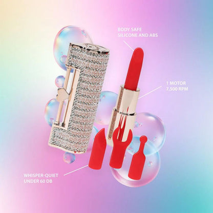 8-Wibrator szminkowy Loveline Angel różowy USB z końcówkami-8