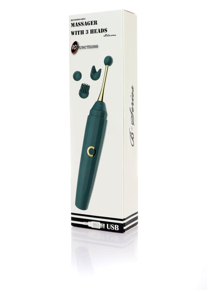 8-Stymulator silikonowy z 3 końcówkami B Series Magic USB 10 funkcji-8