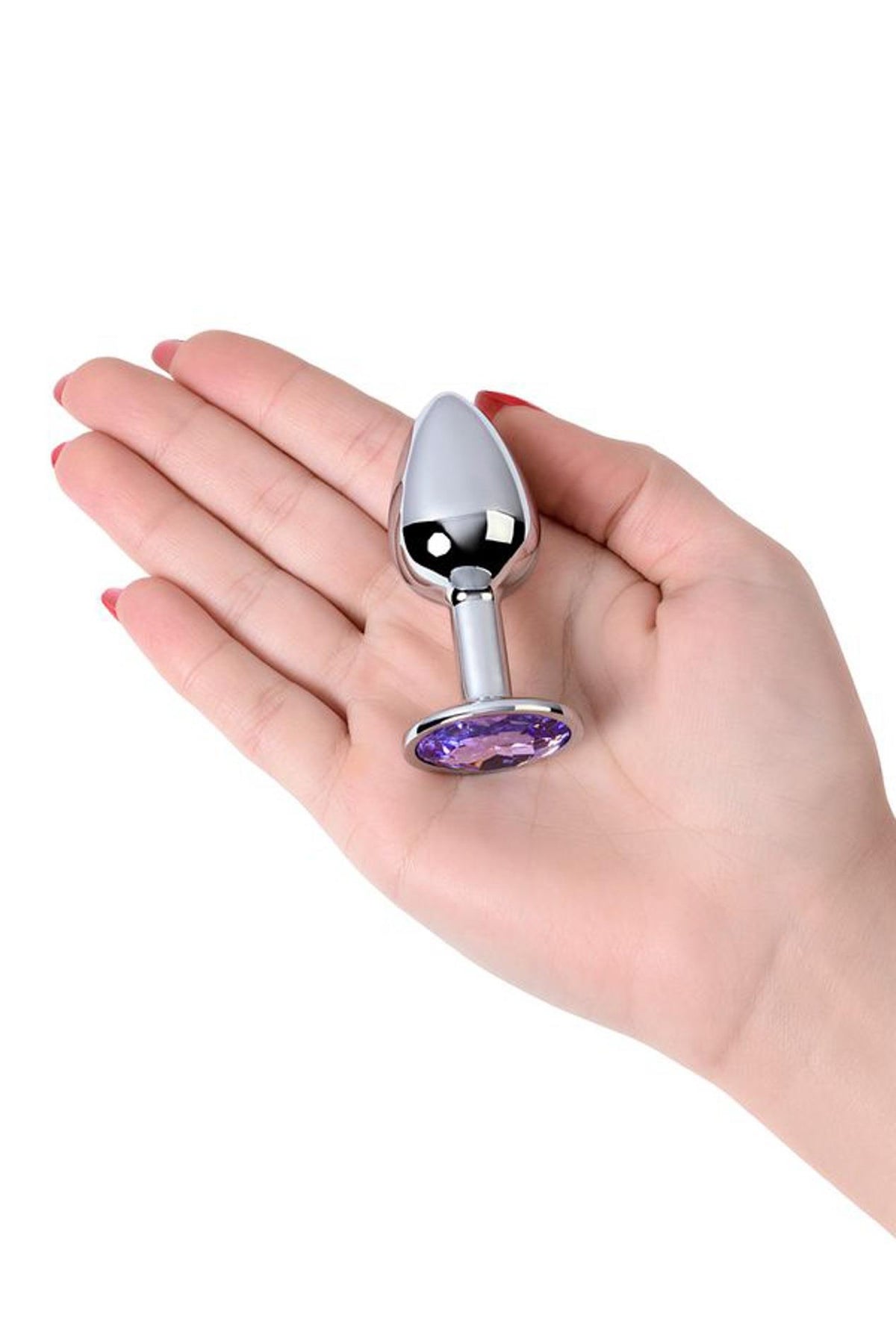 6-Korek analny srebrny z niebieskim kamieniem Metal by TOYFA 7 cm-6