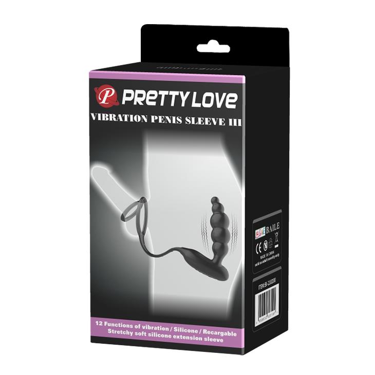 8-Wibrator prostaty Pretty Love Vibration Penis Sleeve III 12 funkcji-8