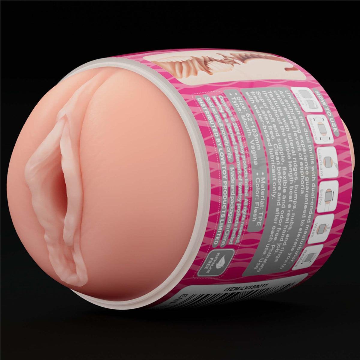 5-Masturbator dwustronny Lovetoy usta i pochwa z wibracjami-5