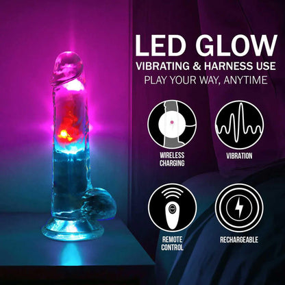 6-Wibrator realistyczny RealRock LED przezroczysty 19.5 cm-6