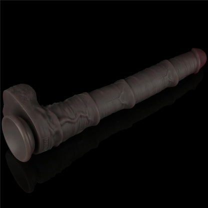 11-16'' Dual Layered Bendable Silicone Cock XXL(Black)-11