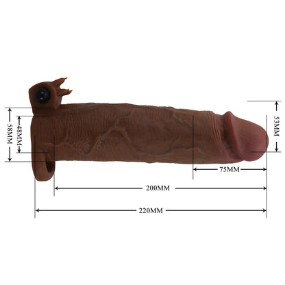 6-Wibrująca przedłużka na penisa Pretty Love Xerxes 22 cm ciemnobrązowa-6