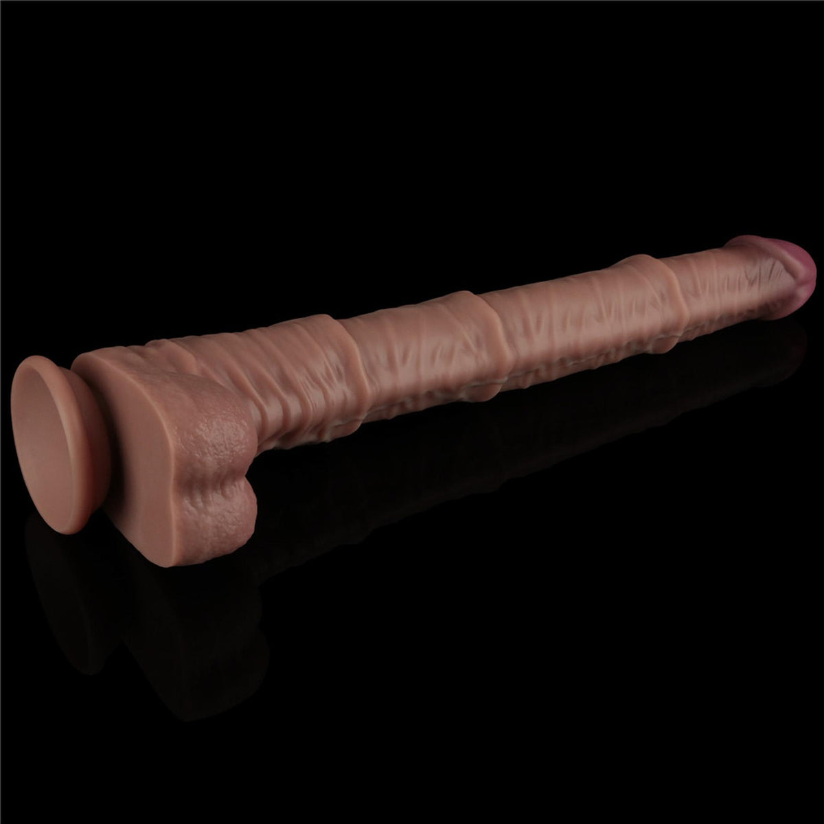 7-16'' Dual Layered Bendable Silicone Cock XXL(Flesh)-7