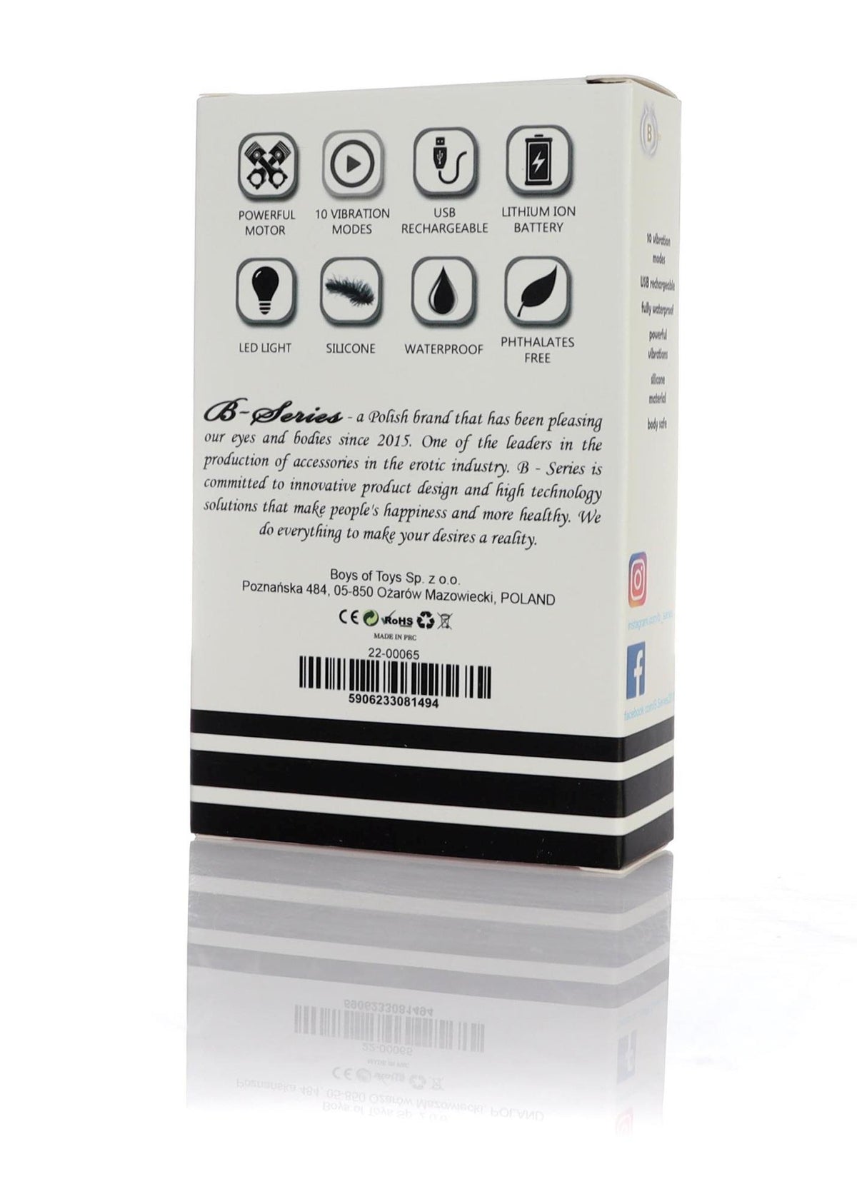 5-Mini wibrator silikonowy USB 10 funkcji wodoodporny B Series Magic-5