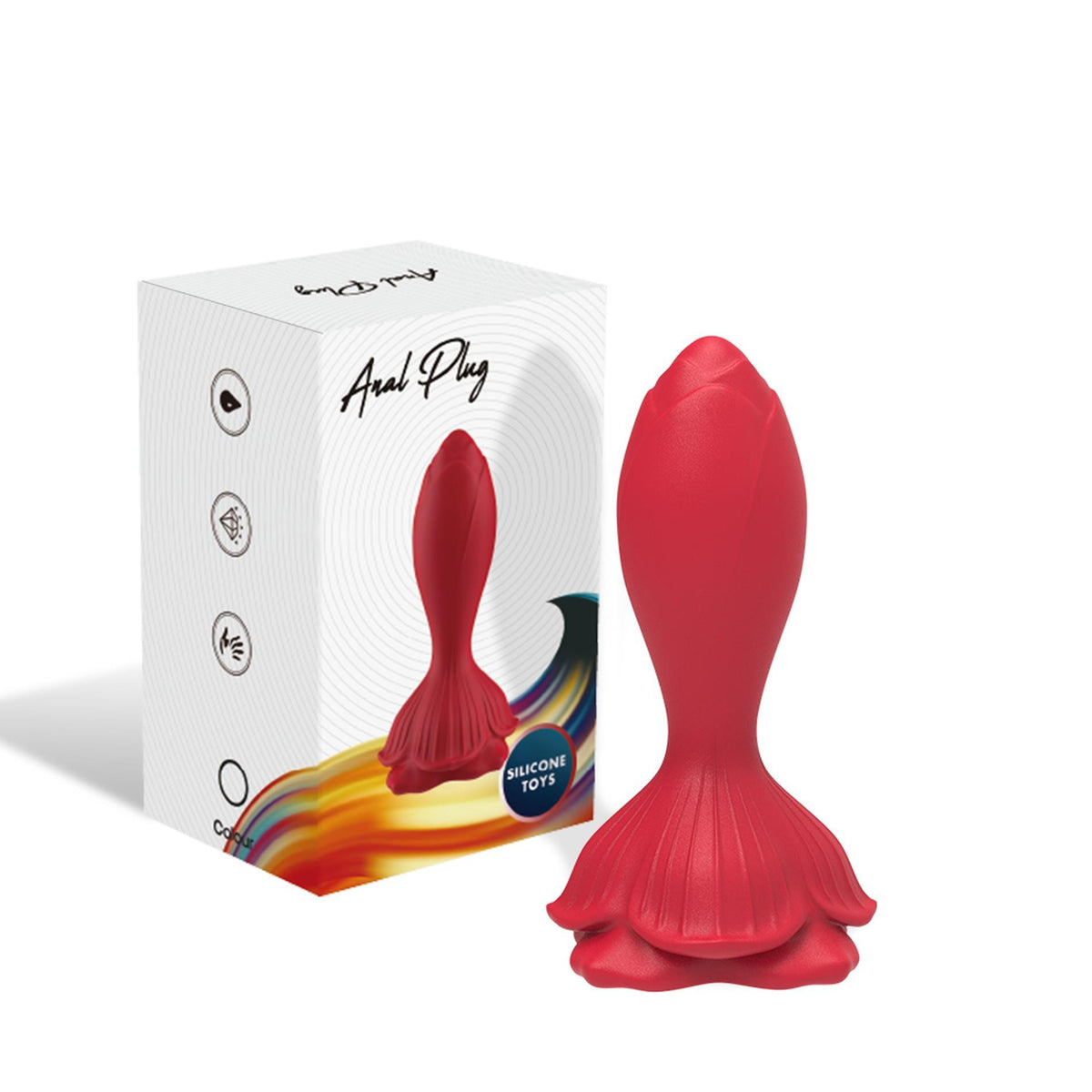 9-Plug analny wibrujący Rosenberg czerwony 9 funkcji USB 10 cm-9