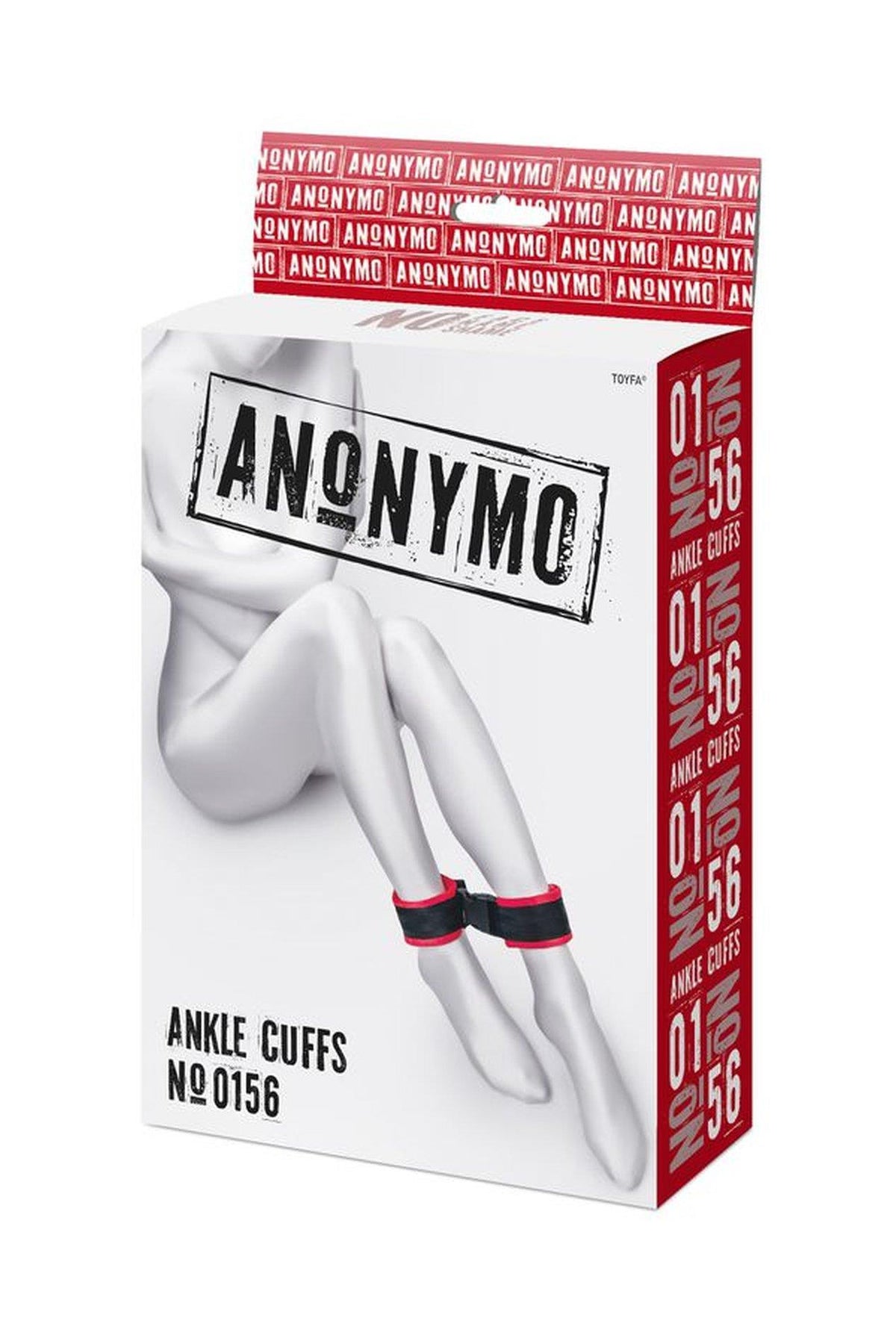 5-Kajdanki na kostki welurowe Anonymo czerwone 29 cm-5