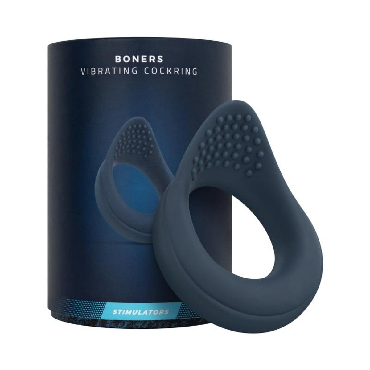 5-Pierścień wibrujący Boners z stymulacją krocza niebieski USB-5