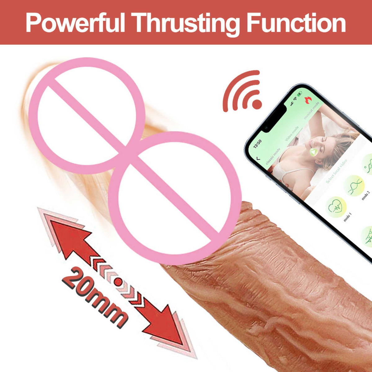 10-Wibrator realistyczny Lovesecret Premium z aplikacją 21.5 cm-10