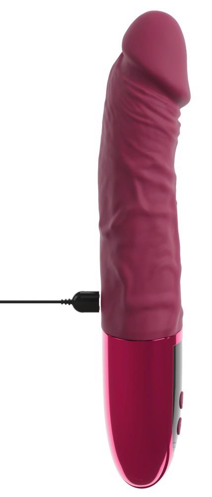 7-Wibrator realistyczny beau coeur Varelo czerwony silikonowy USB 23 cm-7