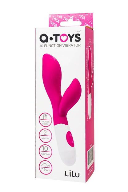 7-Wibrator króliczek Lilu A-Toys silikonowy różowy 20 cm-7