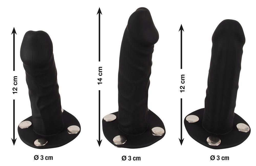 8-Strap on Bad Kitty z trzema dildo silikonowymi S/M-8