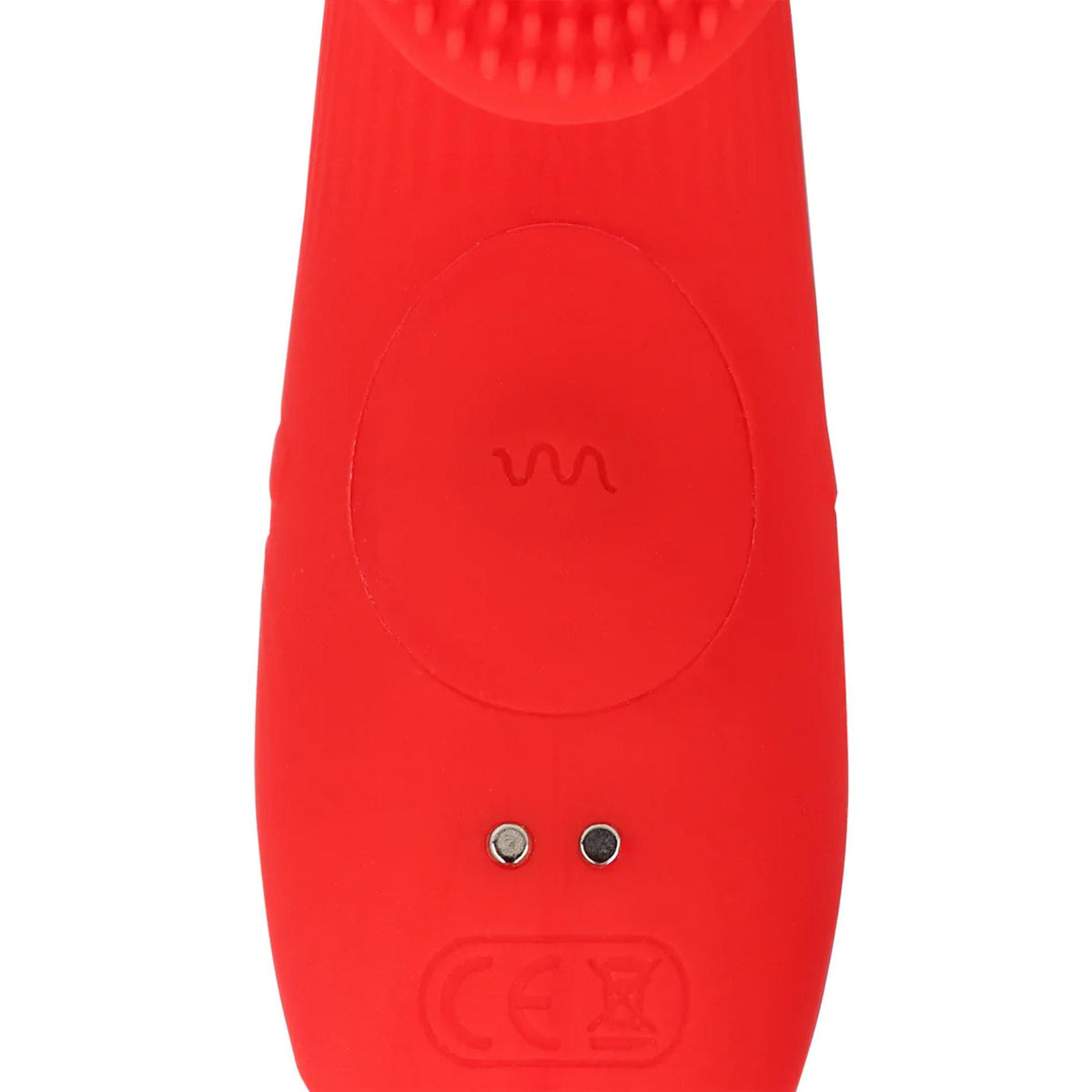 10-Mini wibrator na palec teksturowany Loveline czerwony 12 cm-10