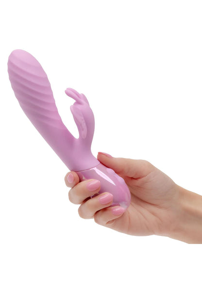 5-Wibrator króliczek Aura Dual Flutter Calexotics różowy USB 11,5 cm-5
