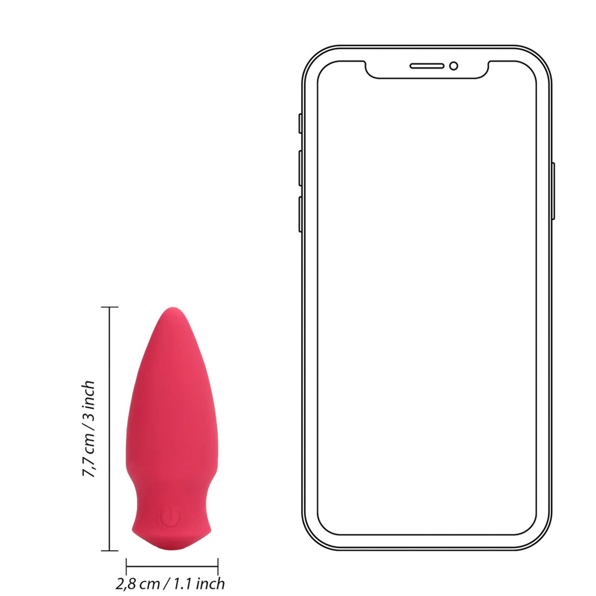 8-Wibrator stożkowy bullet Loveline silikonowy czerwony 7,7 cm-8