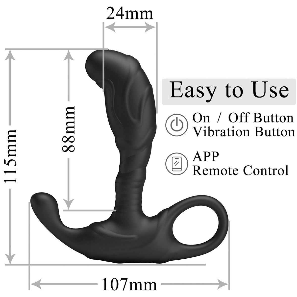 6-Wibrujący masażer prostaty Pretty Love Andrew z aplikacją USB-6